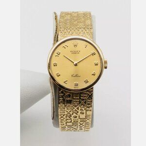 29mm Champagne Rolex 18k Yellow Gold Ladies Dinner MIDSIZE Watch